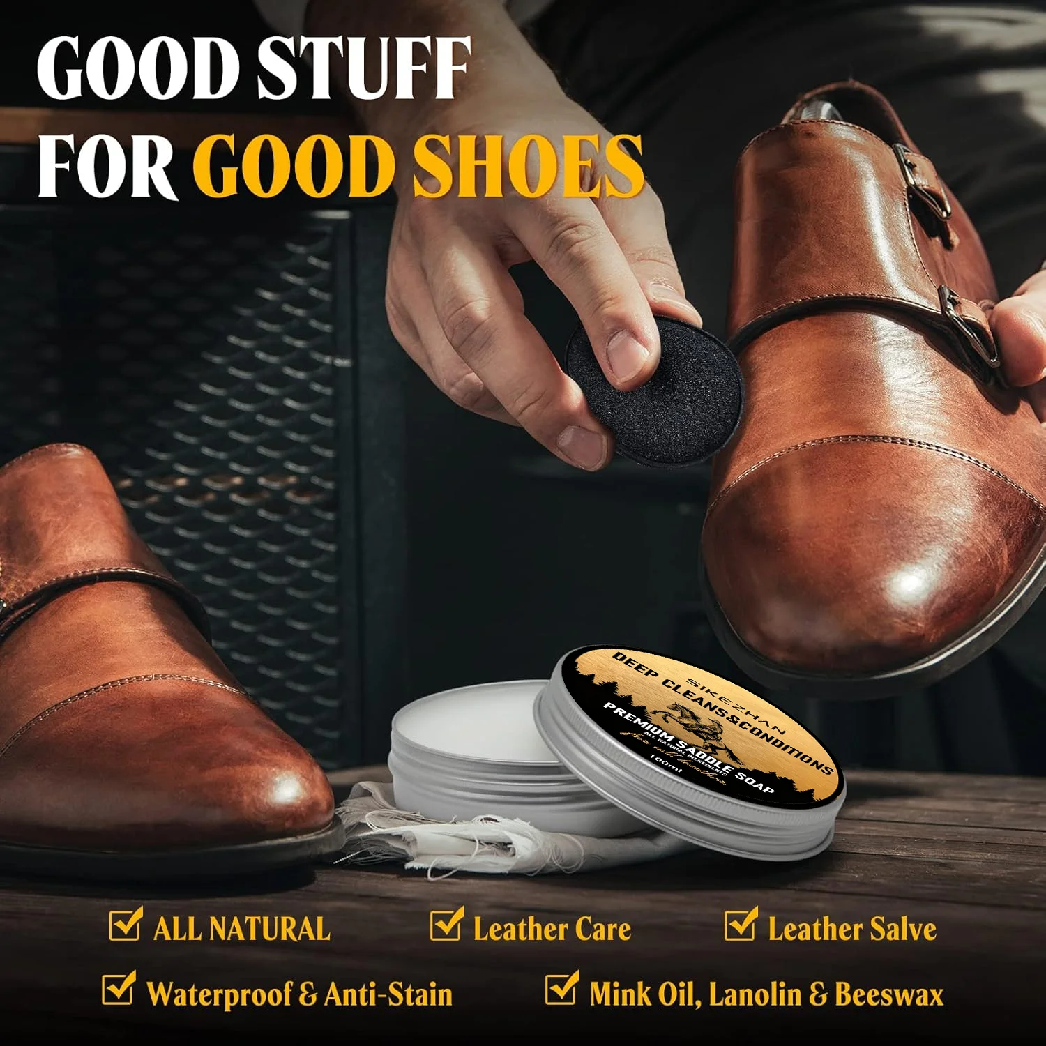 Leather Shoe Cleaner Saddle Soap – Premium Shoe Care Soap To Deep Clean, Condition, Restore and Protect Leather Shoes and Boots