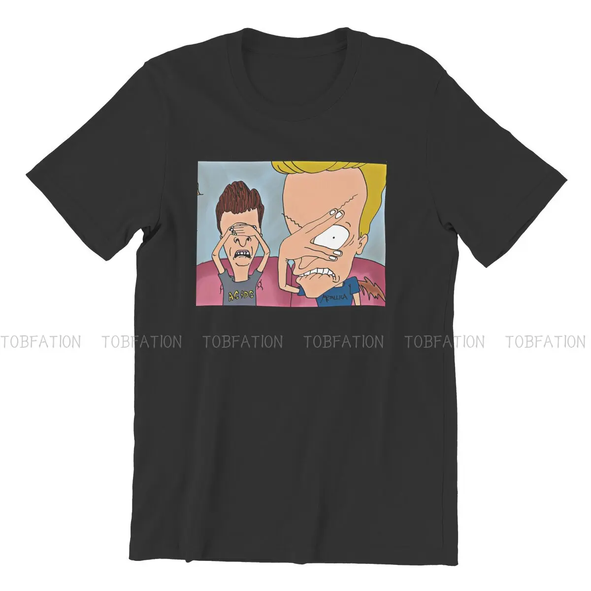 Beavis and Butthead Funny Sarcastic Cartoon Look T Shirt Goth Men Tees Summer Polyester Clothing Harajuku Crewneck TShirt