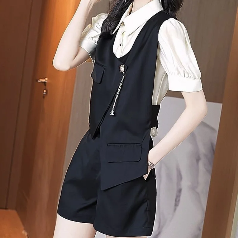 Korean Style Clothing Trend 2024 Fashion Female Shorts Outfit New Products With Jacket Matching Full Women\'s Short Sets 2 Pieces