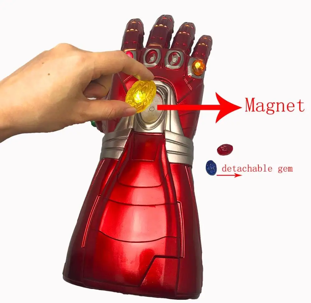 Halloween Cosplay Modell Leuchtender Handschuh Requisite Film-Modell Handschuh Abnehmbarer LED-Edelstein Rollenspiel-Geschenk Halloween Karneval Geschenk-Set – Detail 3