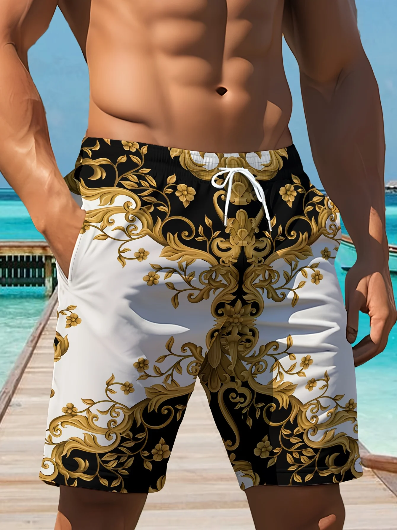 2026 Summer New Style Men's Short Pants - Breathable Lightweight Casual Roller Skating 3D Printed Street Men's Pants