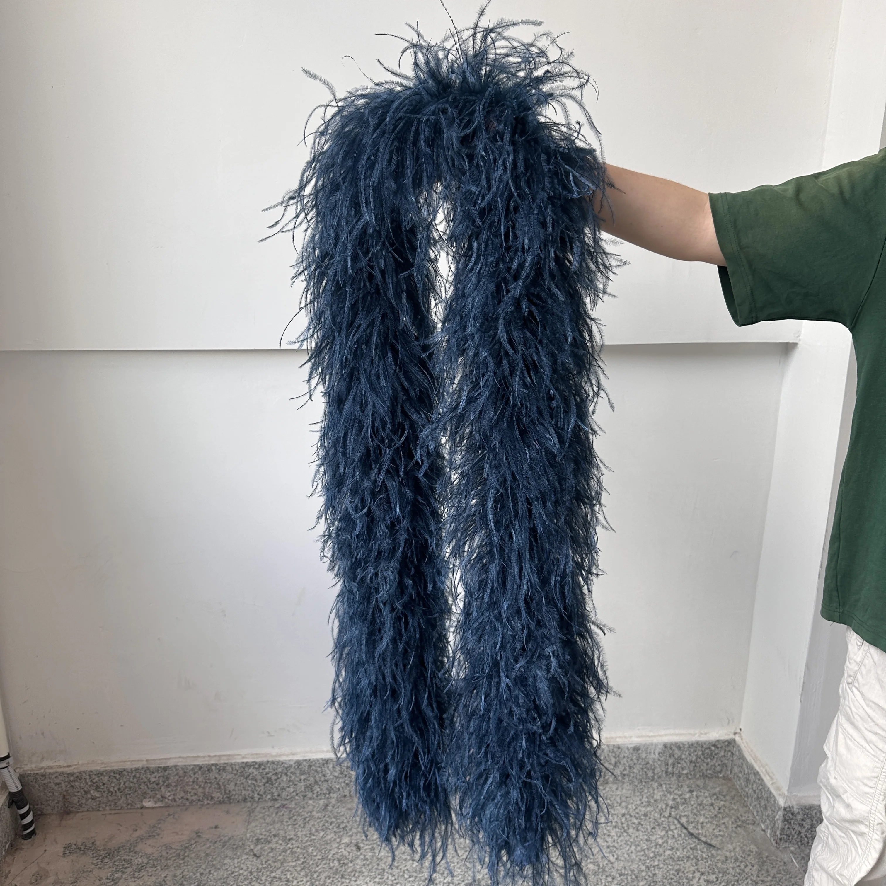 6/8/10/15/20 Ply Natural Ostrich Feather Boa 2M Fluffy Plume Shawl for Bridal Wedding Dress DIY Craft Decor Accessories