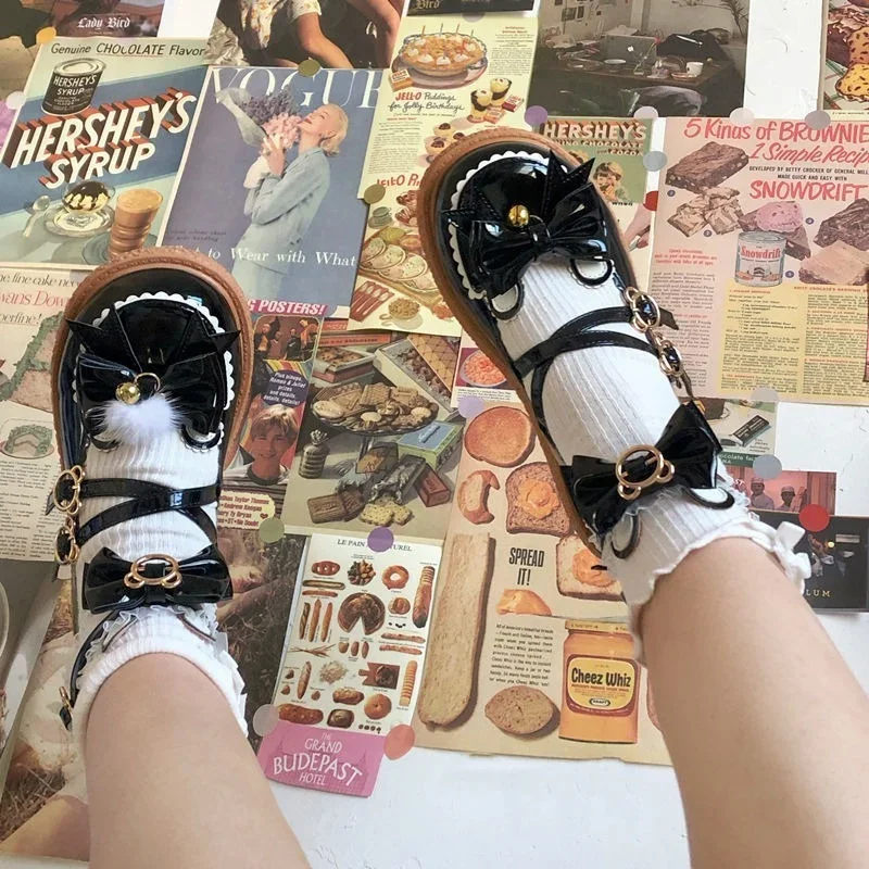 Chaussures Lolita Gothiques à Plateforme pour Femme, Souliers à Essence, Uniforme JK, COéventuelles LAY COSTUM, Été