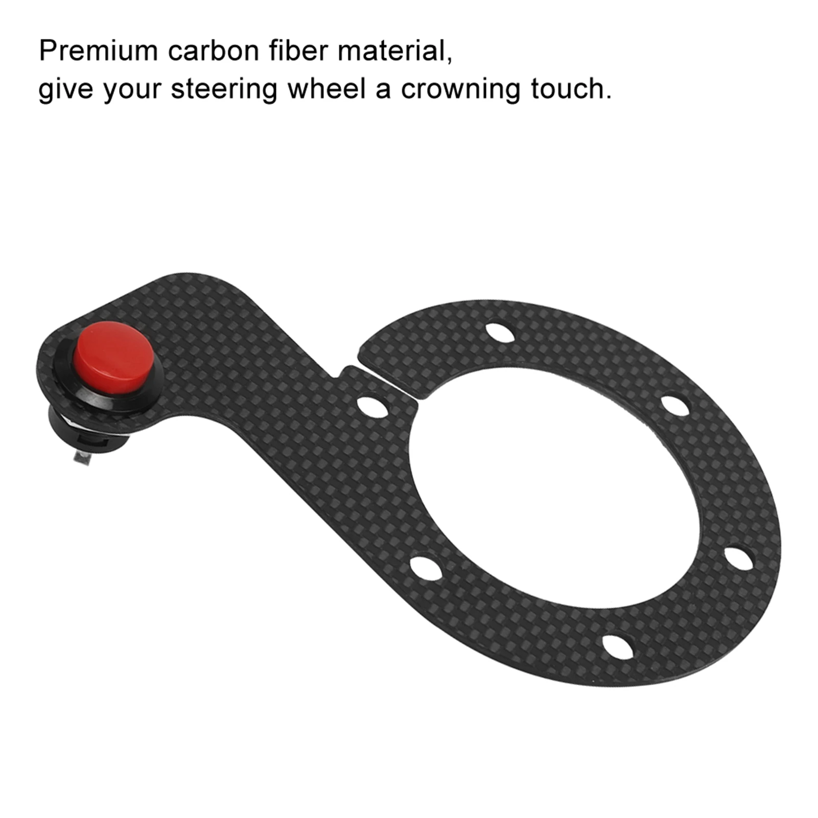 Botón de Bocina para Volante, Botón de Bocina Externo de Carbono para Volante de 6 Pernos /OMP//