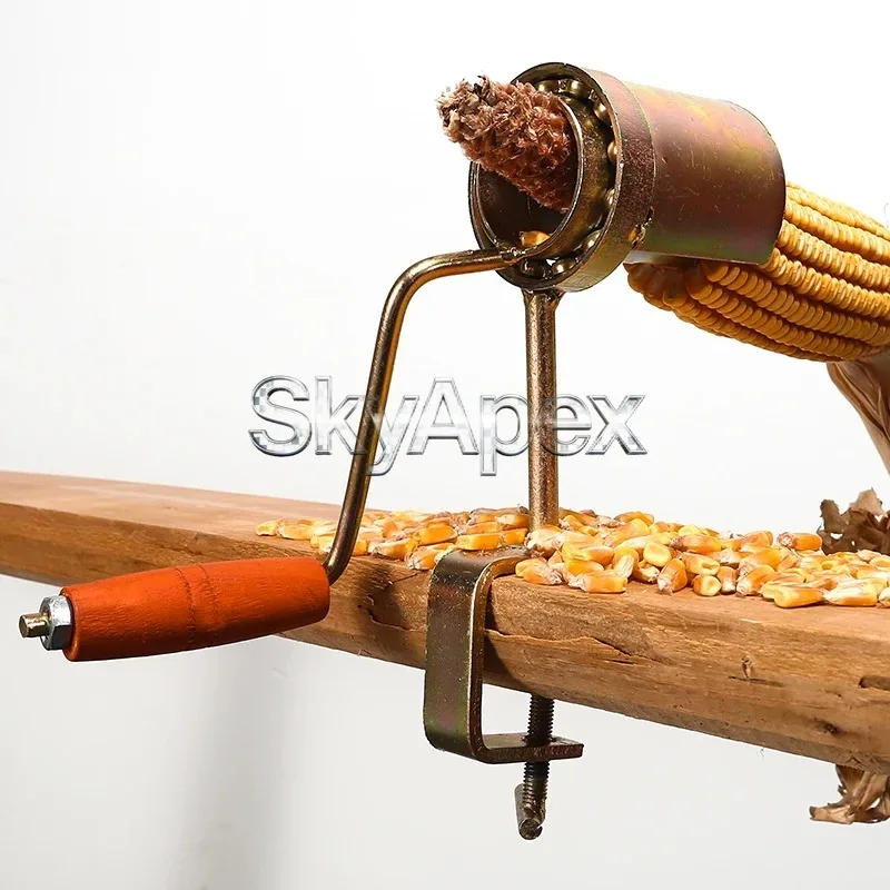 Portable Hand Crank Corn Thresher Manual Maize Sheller Small Farm Crop Processing Tool For Grain Separating Operation