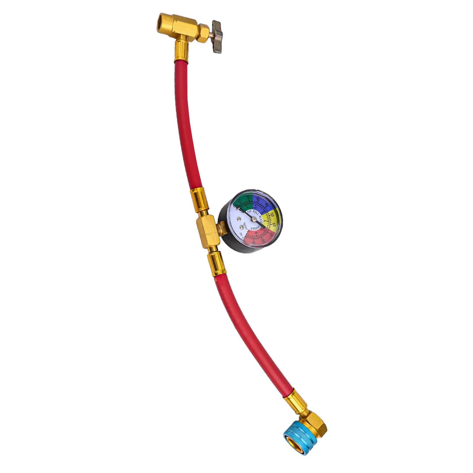 Car AC Recharge Hose Set for R1234YF with Gauge and 12 LH Can Opener for Accurate Charging and Pressure Tracking