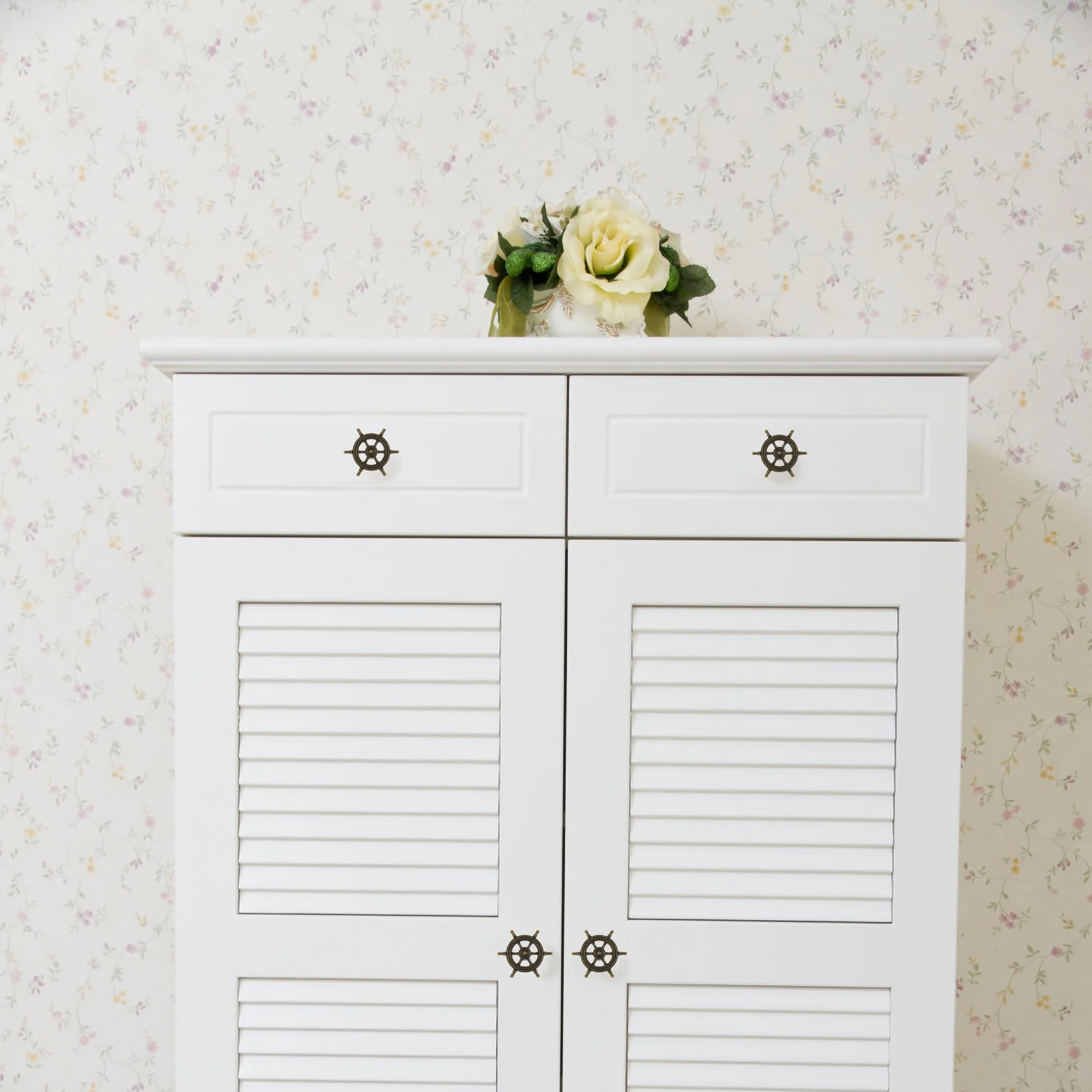 

5Pcs Vintage Silver Cabinet Handles Sturdy Retro Drawer Pulls for Kitchen Bathroom Bedroom Wardrobe Cupboard Furniture Knobs