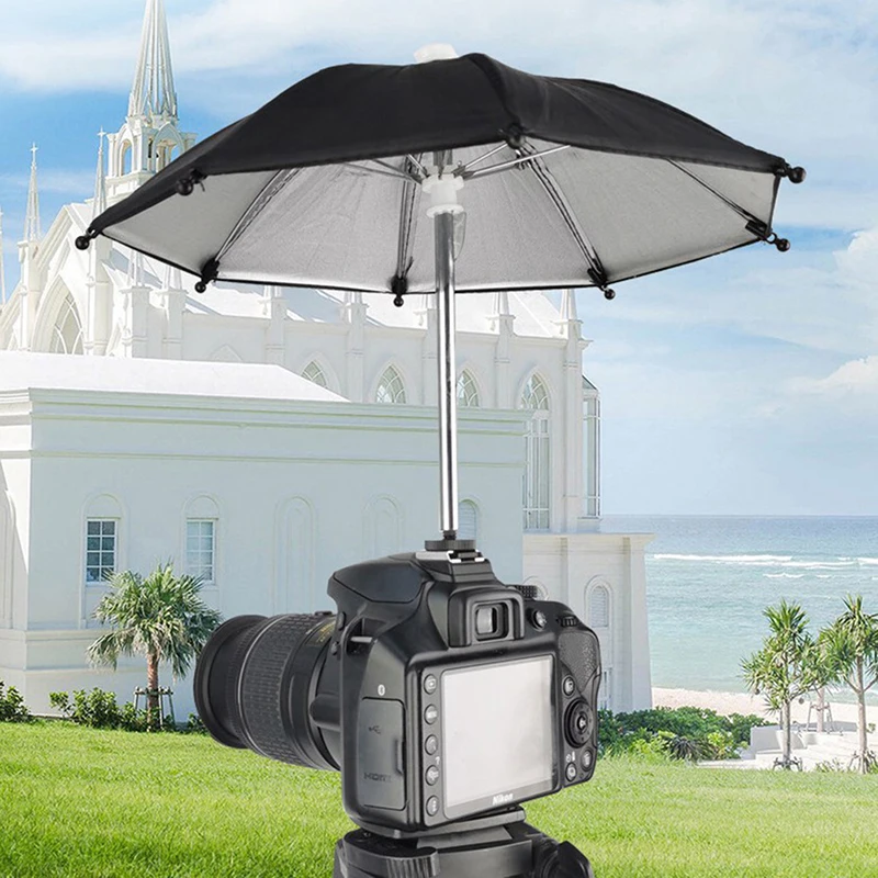 【AD】 1PC Black DSLR Camera Umbrella Universal Hot Shoe Cover Photography Accessory Camera Sunshade Rainy Holder Accessories