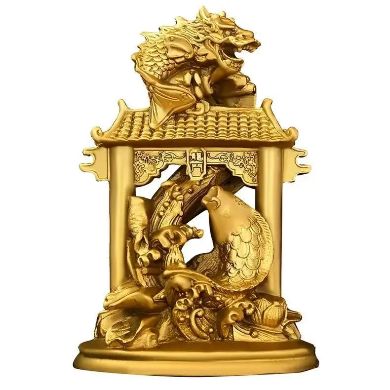 

DSA brass fish leaping dragon gate ornament carp leaping dragon gate more than every year living room study desktop decoration