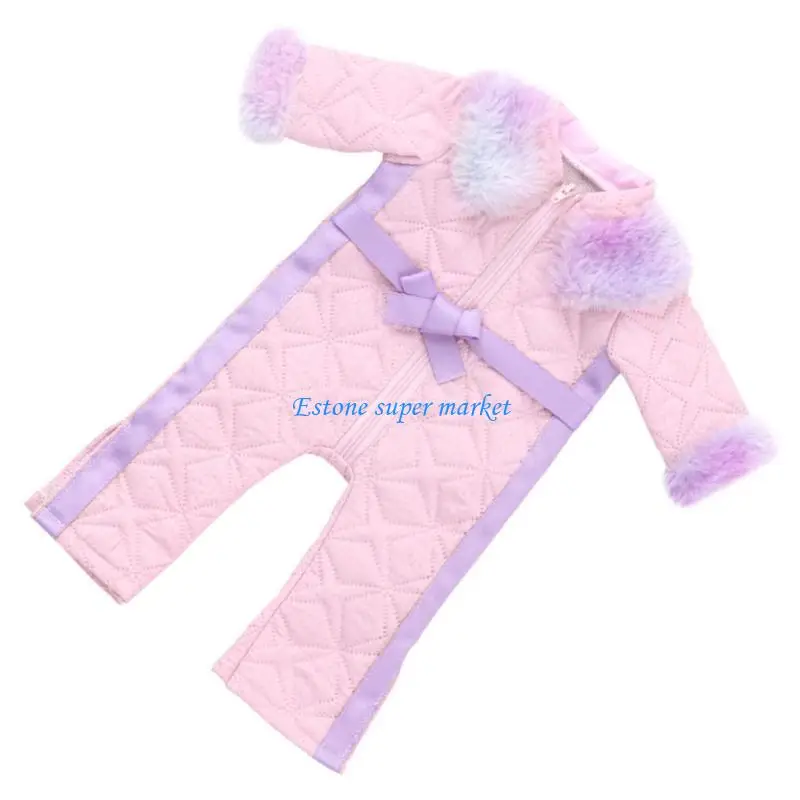 

090B Doll Winter Outfits Set Quilted Jackets Leggings Dress Home Accessories