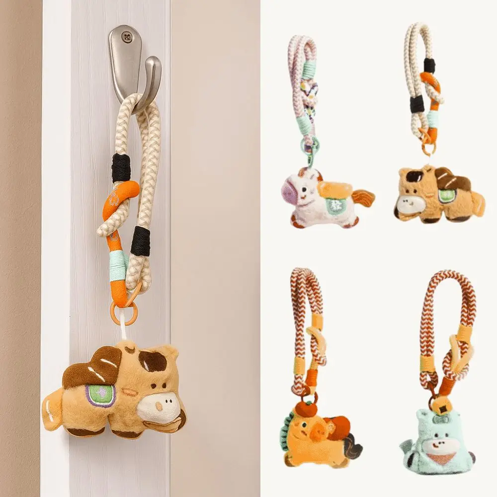 

Mascot Cute Stuffed Animal Horse Cartoon Blessing Words Zodiac Pony Figurine Year of Horse Horse Pendant Bag Decor