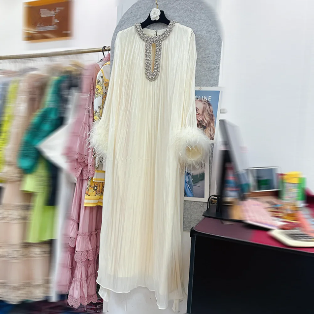 

2025 New Luxury Elegant Big Diamonds Bandage Beaded Evening Party Split Dress for Women Birtdhay Clubwear Prom Robe
