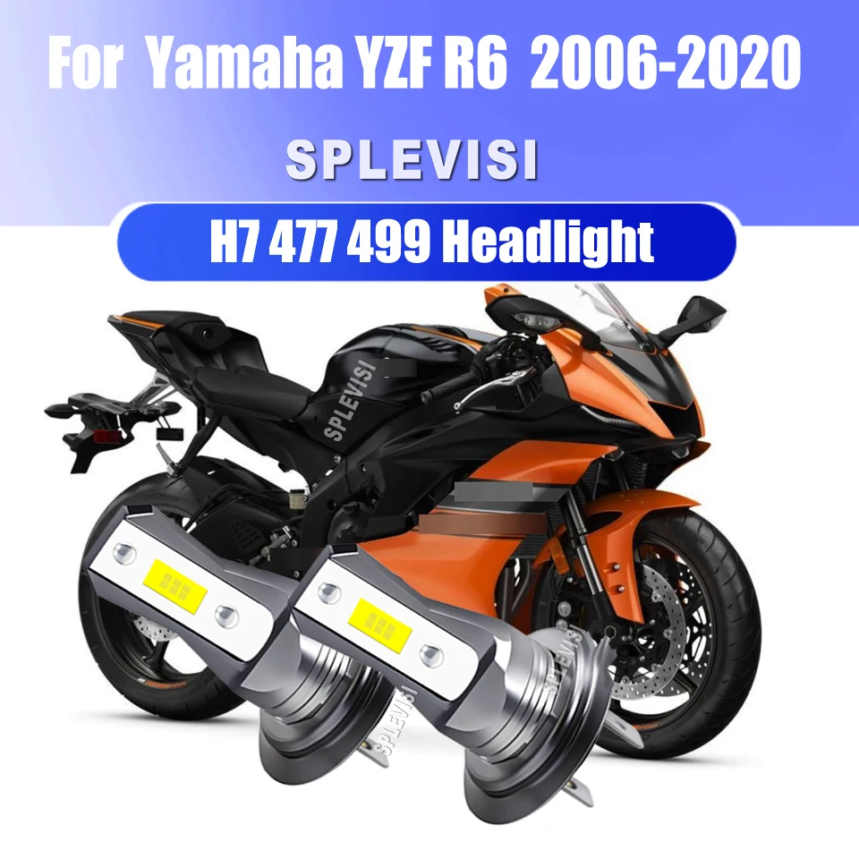 

H7 45W LED Headlight Lamps Essential for Safe Driving For Yamaha YZF R6 2006 2007 2008 2009 2010 2011 2012 2013 2014 2015-2020