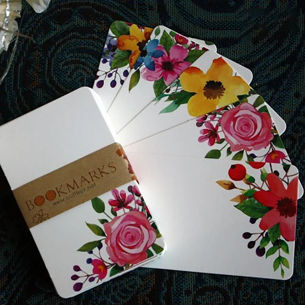 Tarjetas postales de papel para manualidades, 40/50 piezas, flores, mensajes, álbum de recortes, tarjetas de felicitación, fiesta, invitación de