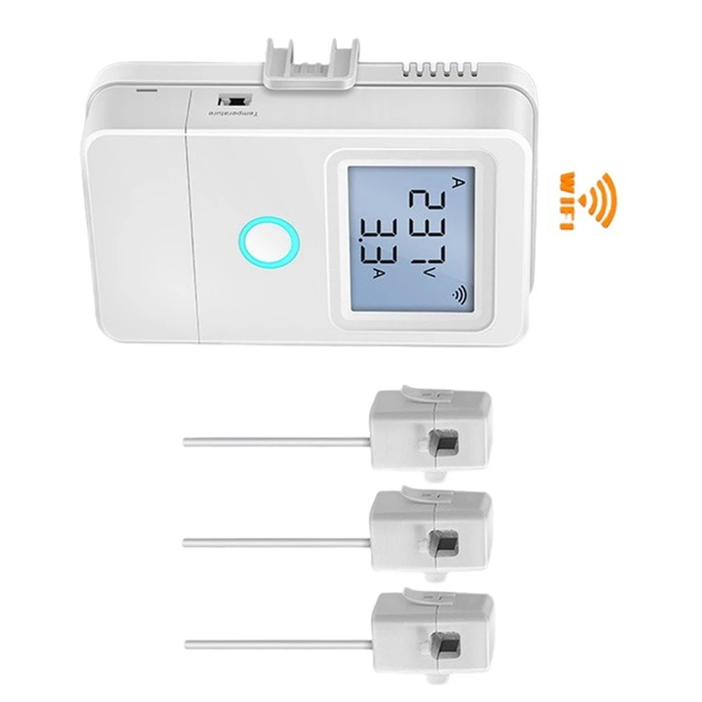 WiFi Energy Monitor With 3 For CT Clamps 80A Panel Level Power Meter For Tuya  App Remote Control Home Electricity Tracking