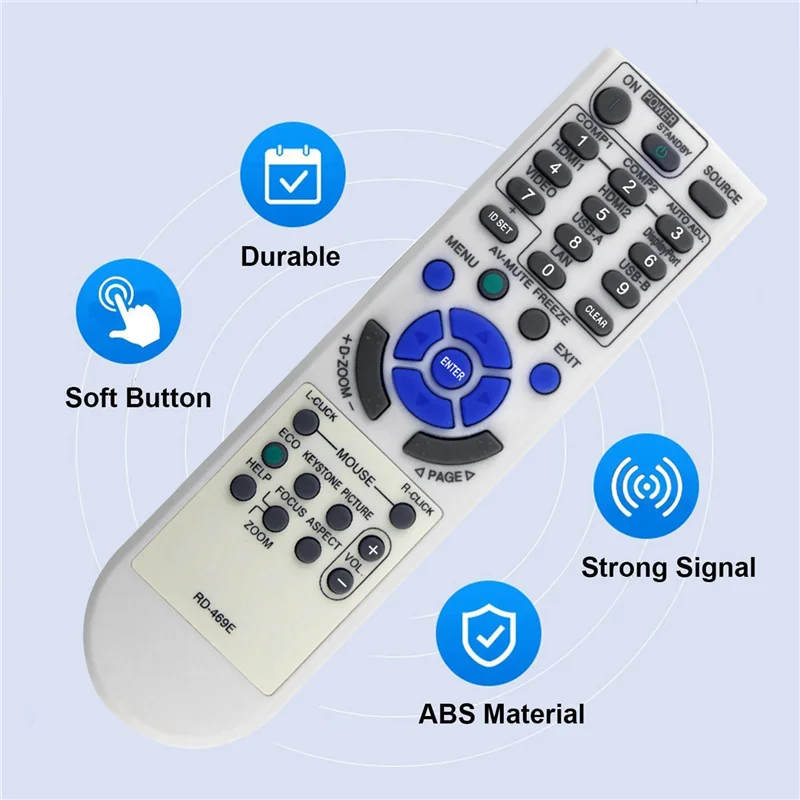 2X RD-469E Replace Remote For NEC Projector VE303X VE303 V302X V332W V302H NP-V332W NP-UM361X NP-V302X NP-UM351W