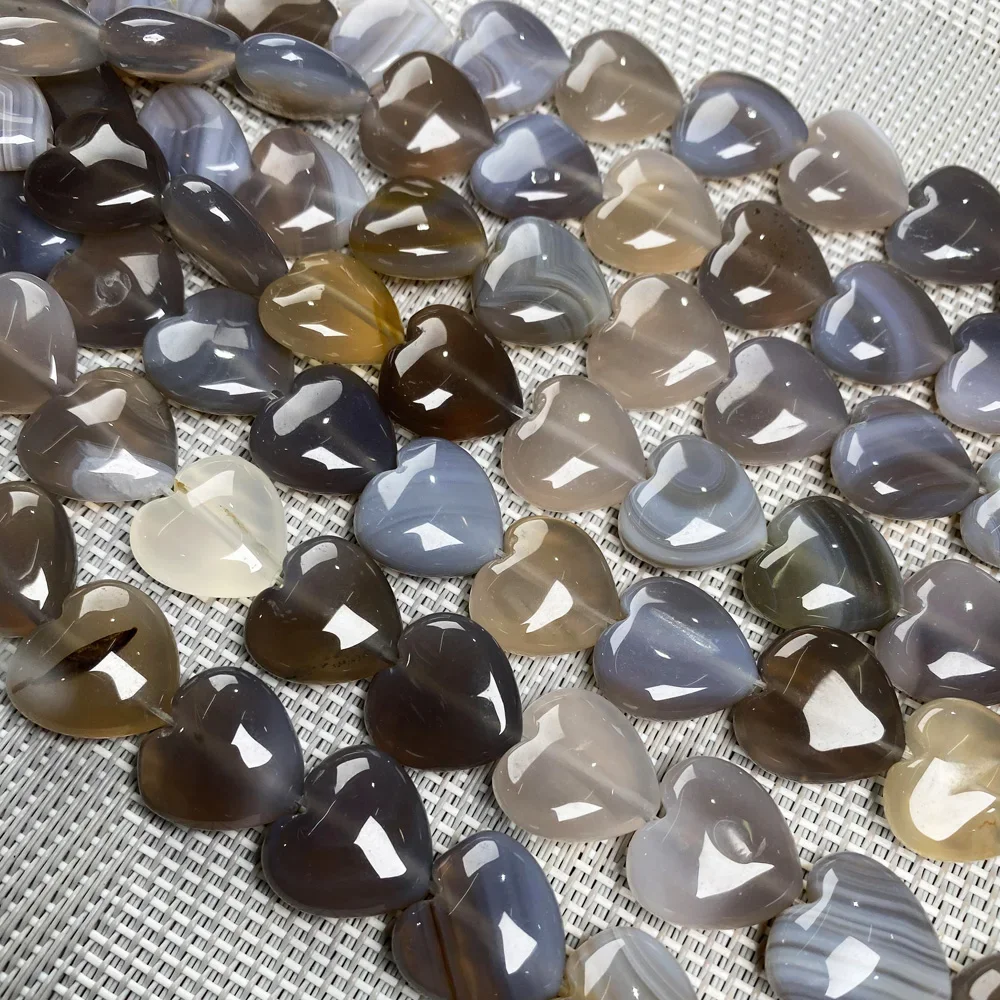 Natural Stone Heart shape Loose Beads Crystal Semifinished String Bead for Jewelry Making DIY Bracelet Necklace Accessories