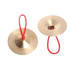 Cymbal Hand Percussion Instruments Traditional Chinese Gong with Finger Rope 2x