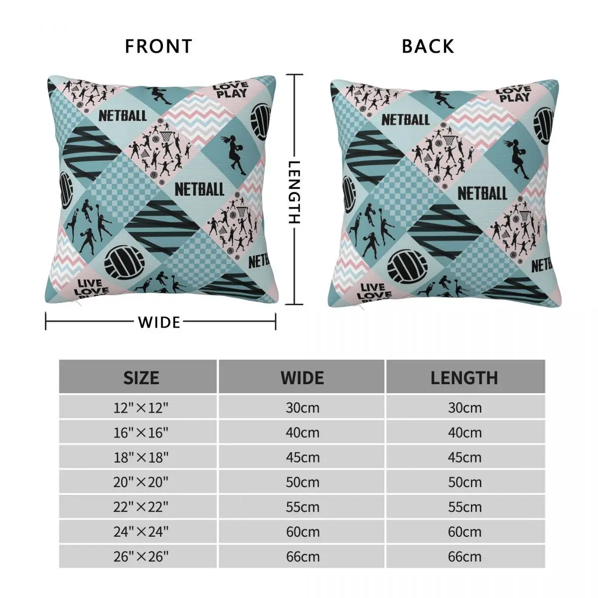 Netball Player Cross Pillowcase Polyester Linen Velvet Printed Zip Decorative Pillow Case Sofa Cushion Cover