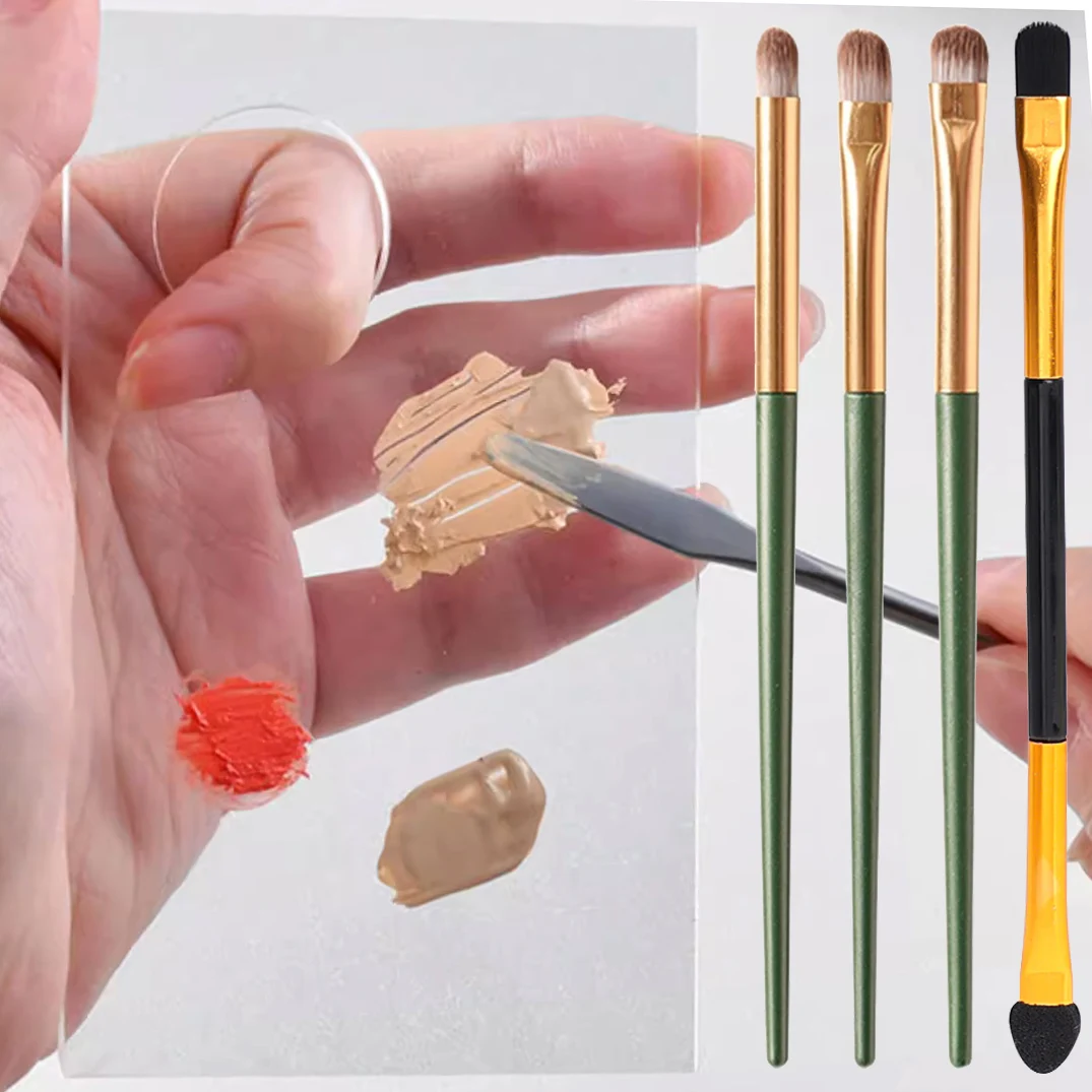 Acrylic Palette Spatula Rod Gel Foundation Eye shadow Mixing Cream Pigments Stainless Cosmetic Makeup Nail Art Manicure Tool set