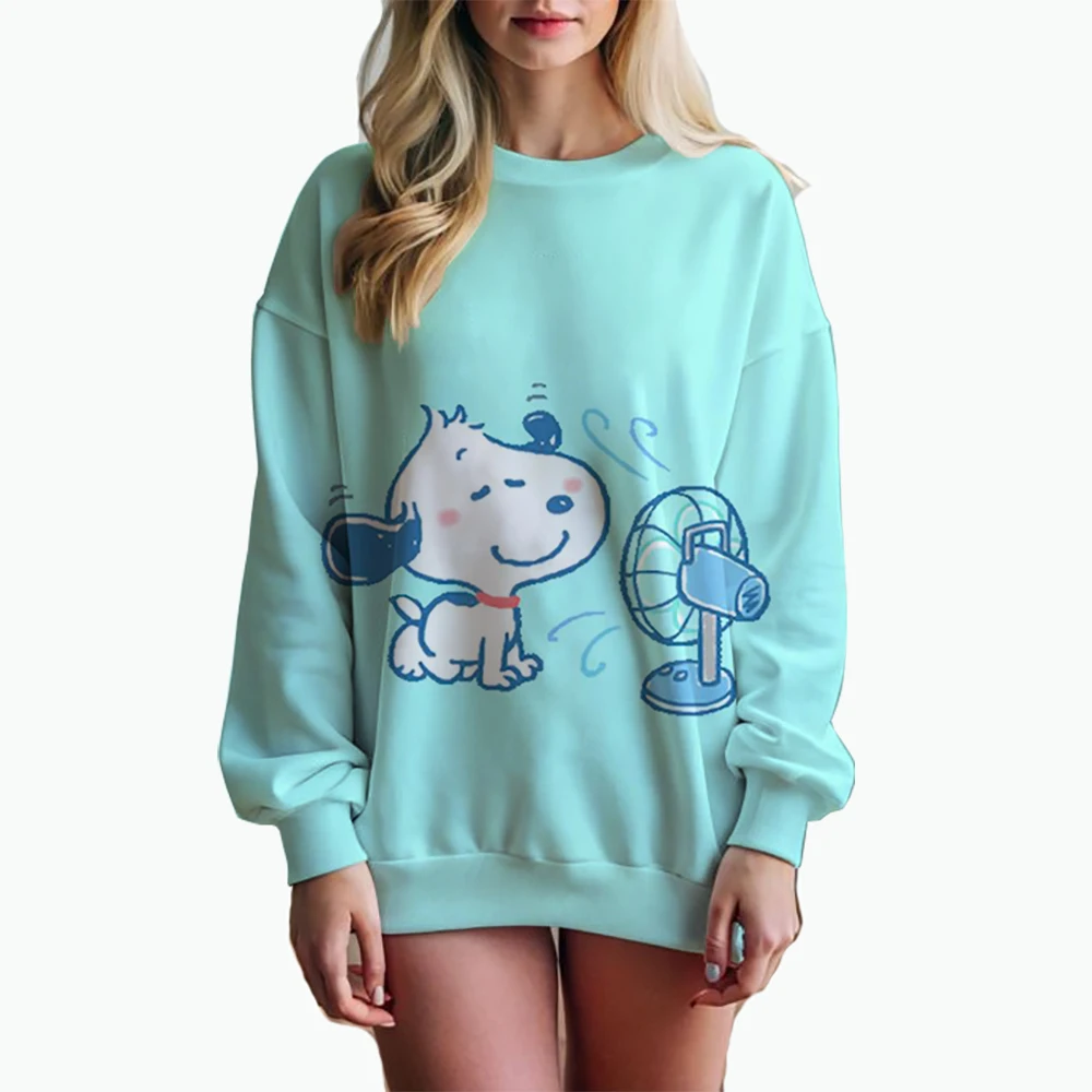 Autumn Winter Women\'s Snoopy print Pullovers Female Cartoon Long Sleeve Tops Women\'s O-neck Casual Sweatshirt