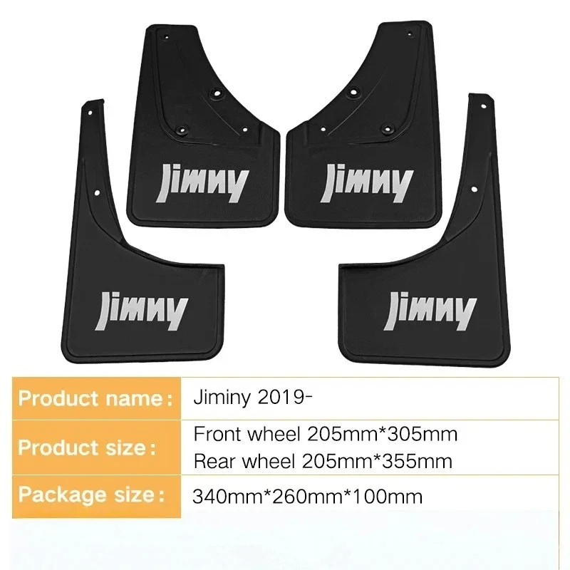 For Suzuki Jiminy 2019-2023 Black Labeled Car Tire Fender Splash Guard Front and Rear Fender Auto Parts 4pcs
