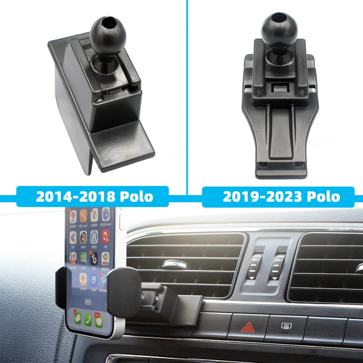 

Volkswagen VW Car Polo Phone Holder Bracket Vehicle Special Fixed Bracket Base Mount for 2014-2018-2023