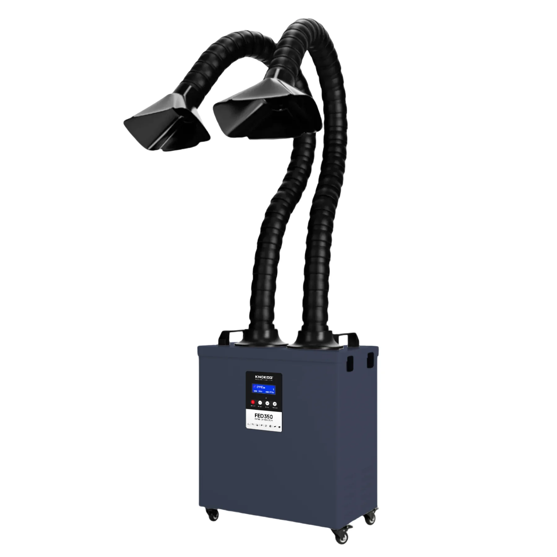 High Performance 350W Intelligent Welding Fume Extractor 4-Stage Filter Dual Pipes For Heavy-Duty Environments