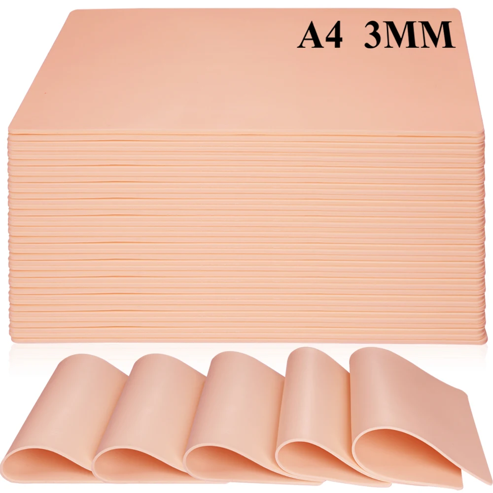 3MM A4 Size Tattoo Practice Skin Blank Artificial Fake Tattoo Skin Synthetic Leather for Permanent Makeup Tattoo Accessories