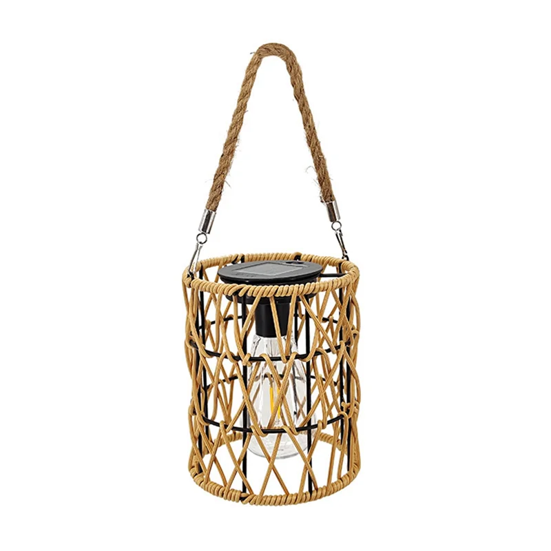 

Hollow Out Solar Hanging Light Iron Rattan Woven Solar Light Garden Solar Hanging Lantern Yard Decorative Hanging Light
