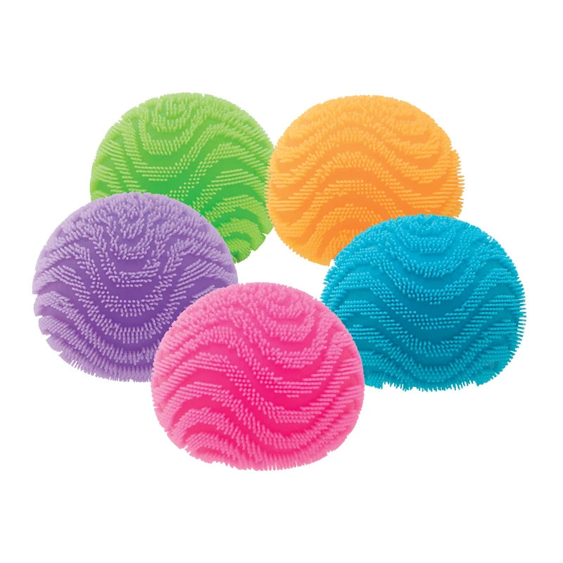 Needoh Fuzz Ball Wonder Waves Squeeze Fidget Toy Soft Stress Relief Sensory Toy for ADHD Autism Anti‑Anxiety Decompression Gift