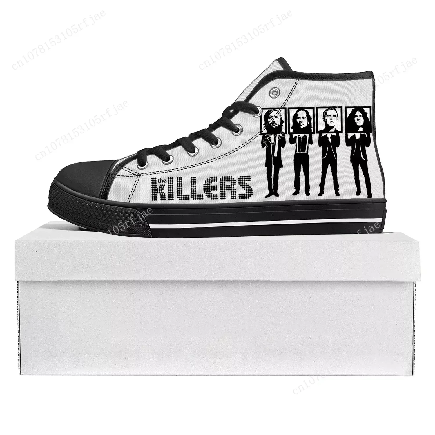 

The Killers Rock Band High Top High Quality Sneakers Mens Womens Teenager Canvas Sneaker Casual Couple Shoes Custom Shoe Black