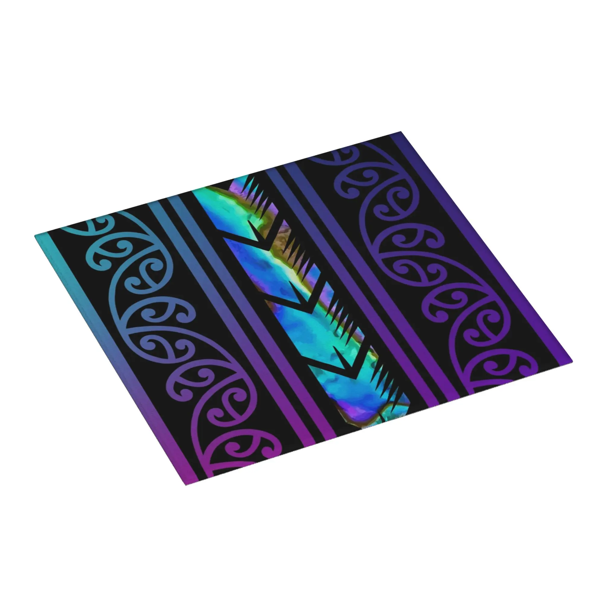 Purple Maoris with Inlayed Paua Shell Non Slip Kitchen Counter Protector Mat Barware Tableware New Zealand Mat For Kitchen