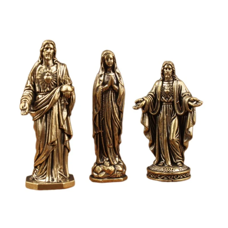 Retro Jesus Statue, Handmade Small Bronze Ornaments, Small Ornaments, Statues, Home Decor Garden Decoration
