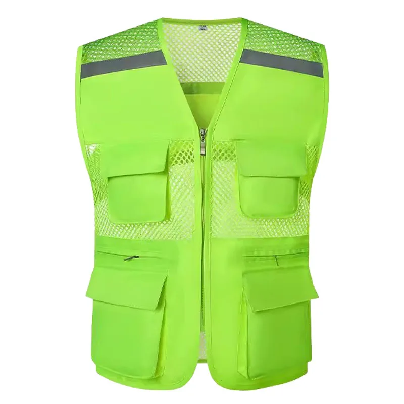 Imagem -04 - Ferramenta Vest com Malha Respirável Heavy Duty Trabalho Vest com Bolsos e Listras Reflexivas Adequado para Carpinteiro e Trabalhador da Construção