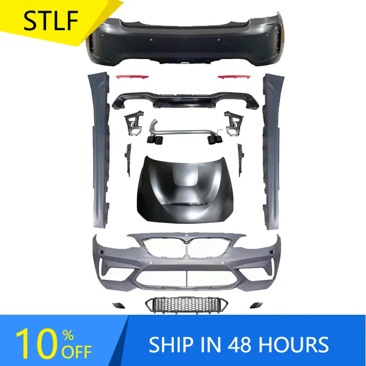 

STLFHigh qualityHigh-Quality F22 Upgrade M2CS Style Body It Exhaust Tips Diffusers Front Rear Bumper Grille Hood Body Kit for BM