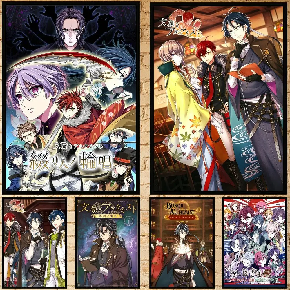 Spiel Bungo to Alchemist Poster HD Wasserfest Selbstklebender Kunstdruck Wanddekoration für Schlafzimmer Wohnzimmer Geschenk