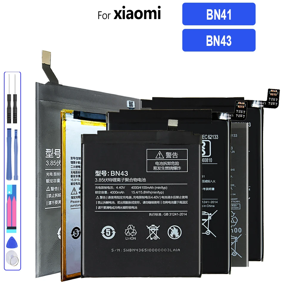 

Аккумулятор BN43 BN41 на 4100 мА · ч для Xiaomi Redmi Note 4X Note 4 Global Snapdragon 625e 4X MTK Helio X20