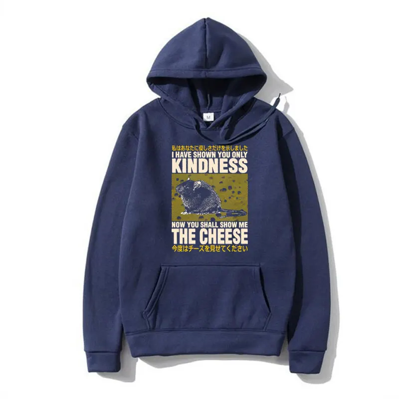 Show Me The Cheese Rat Classic Funny Meme Hoodie Men Women Winter High Quality Long Sleeve Sweatshirt Fashion Oversized Hoodies