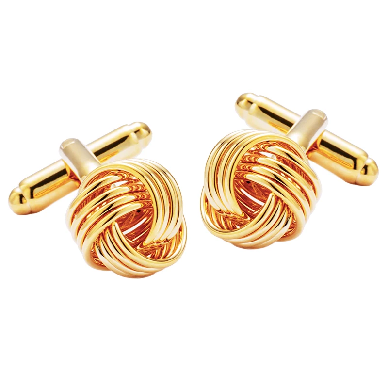 

KFLK shirt cufflinks for mens Brand cuff button Gold-color cuff links High Quality Twist male gemelos abotoaduras guests