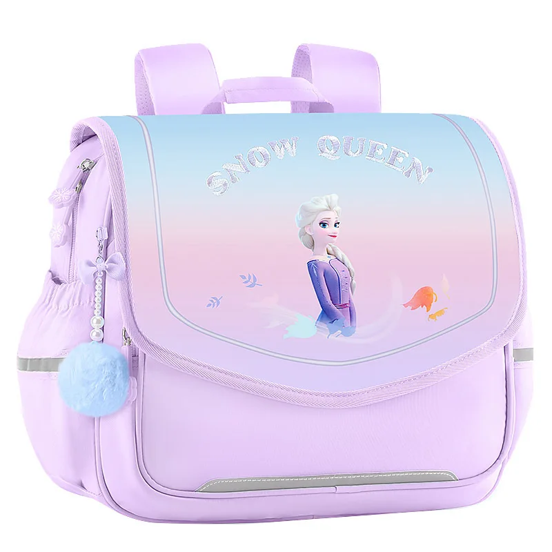 Disney Elsa Children Student Schoolbags Burden-Reducing Spine Protection Ultra-Light Cartoon Cute Girls Princess Backpacks Gifts