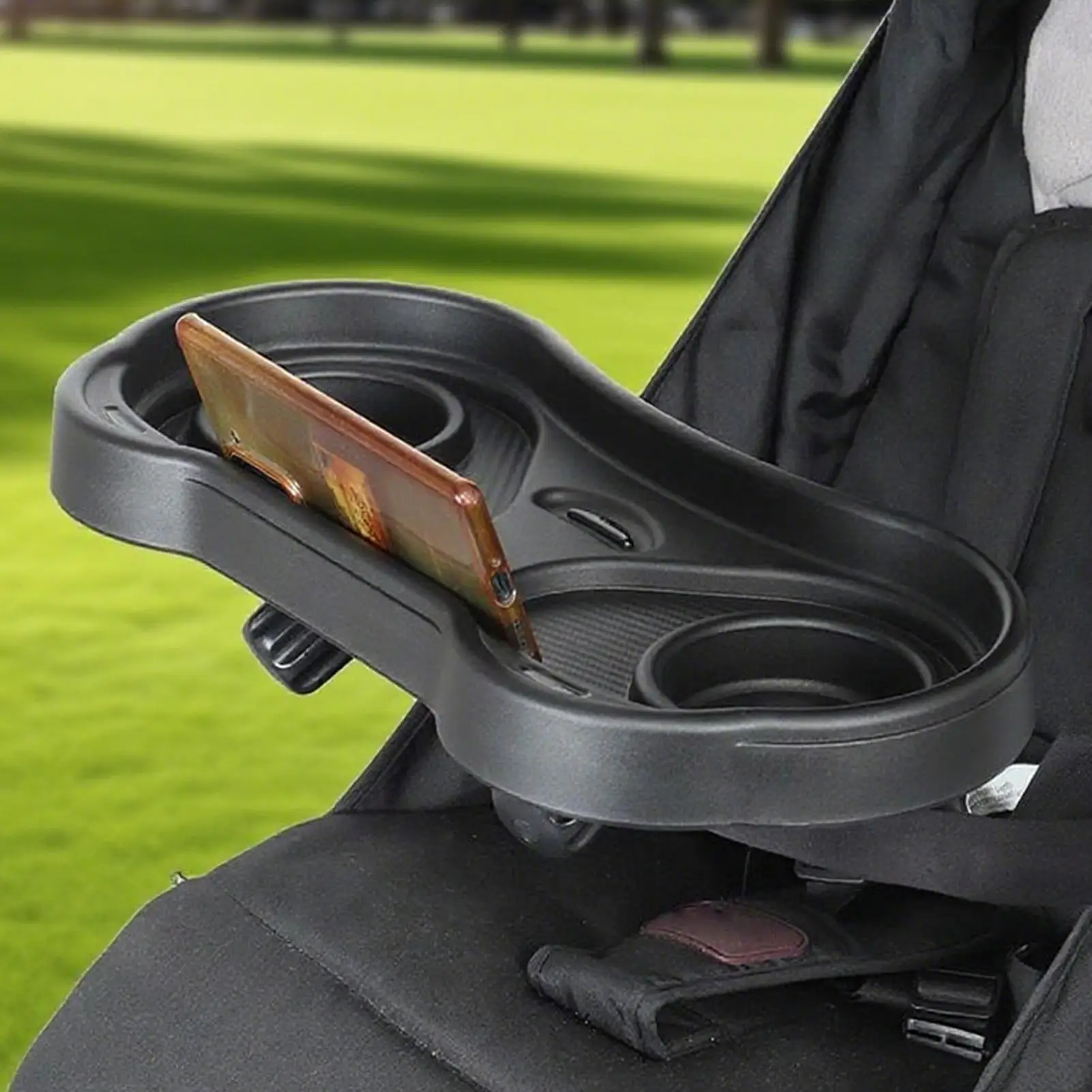 Stroller Tray Attachment Removable Sturdy Stroller Cup Snack Holder Clamp Adapter Attachment For Baby Toddler Family Trips view 3