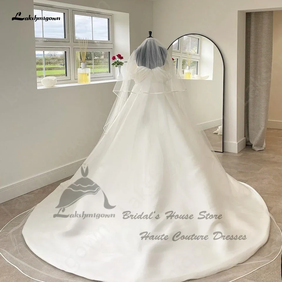 Lakshmigown Schulterfreies Satin-Hochzeitskleid Luxus 2025 Vestidos Noivas Prinzessin Off-White Brautkleid Maßanfertigung – Detail 6