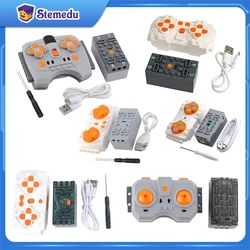 MOC Remote Control Set Rechargeable Battery Box Blue-tooth M Motor Speed Control APP Program PF Building Blocks Modification