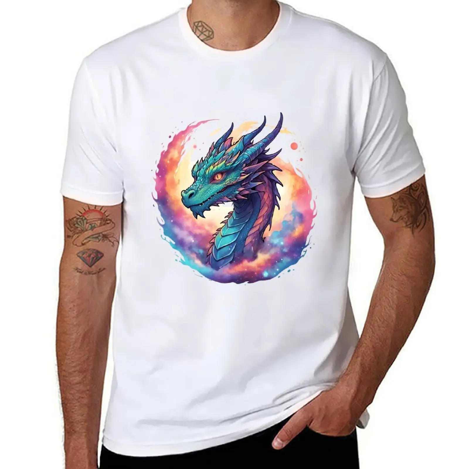 

funny for man for shirt t earth and man printed T-Shirt fire summer Dragon shirts cotton t of man t shirts