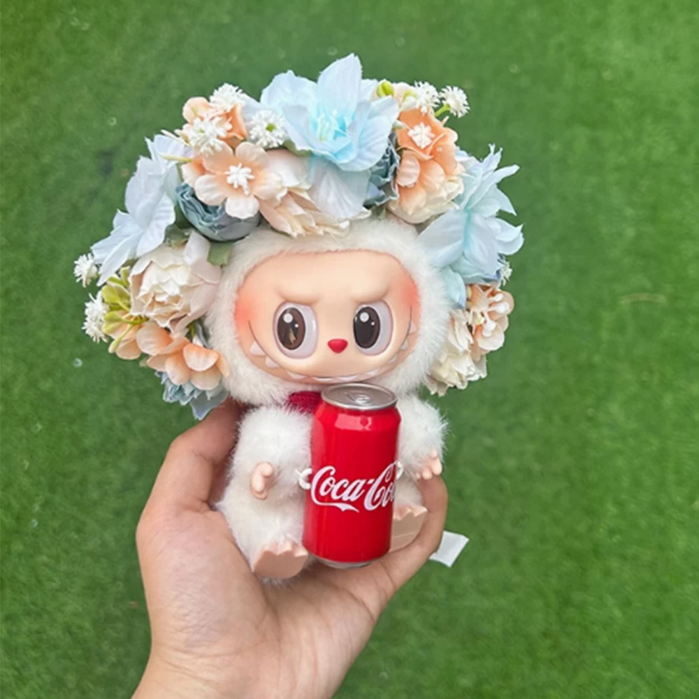 Labubu Exquisite Doll Clothing DIY Handmade Chinese Traditional Flower Wreath Headwear for Labubu view 2