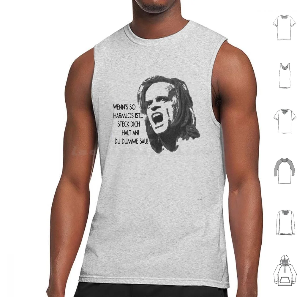 Funny Quote Tank Tops Print Cotton Kinski Klaus Stupid Sow Funny Saying Funny