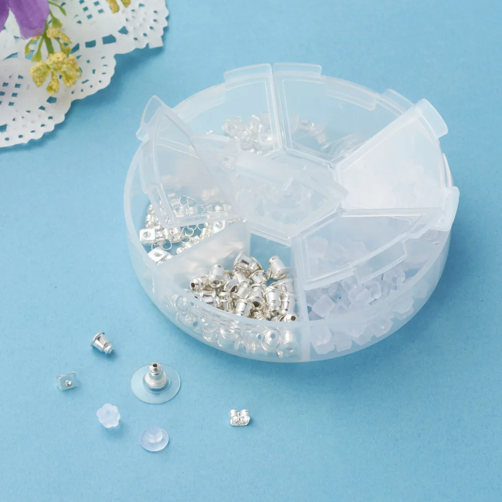 260pcs Earring Backs Replacements Set Hypoallergenic Jewelry Making Ear Studs Stoppers Clutch Earring Backs New 2024