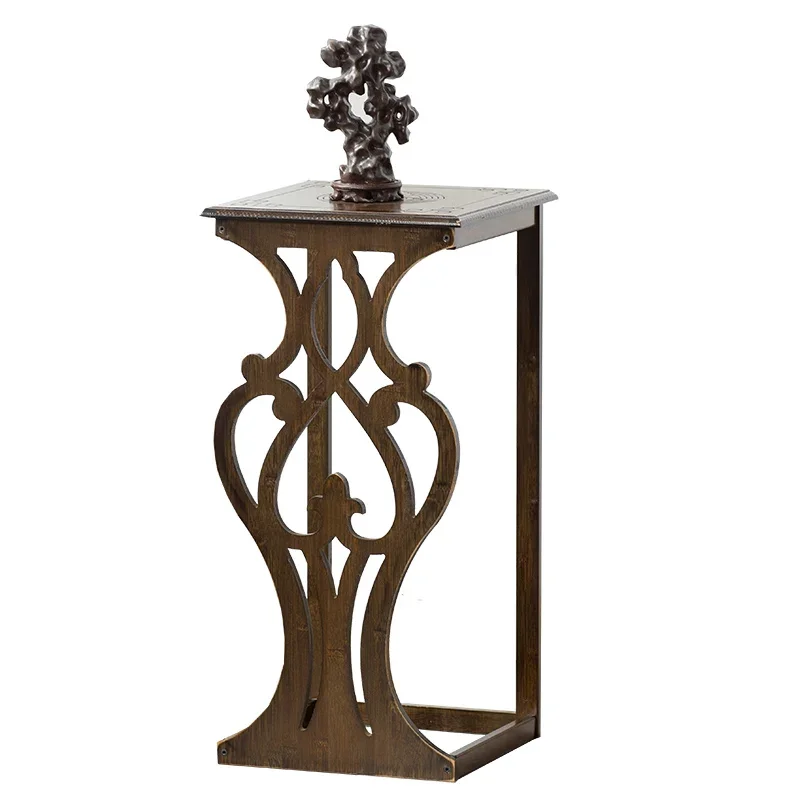 

living room, single floor to ceiling flower pot rack, solid wood balcony decoration, bonsai flower rack, storage rack