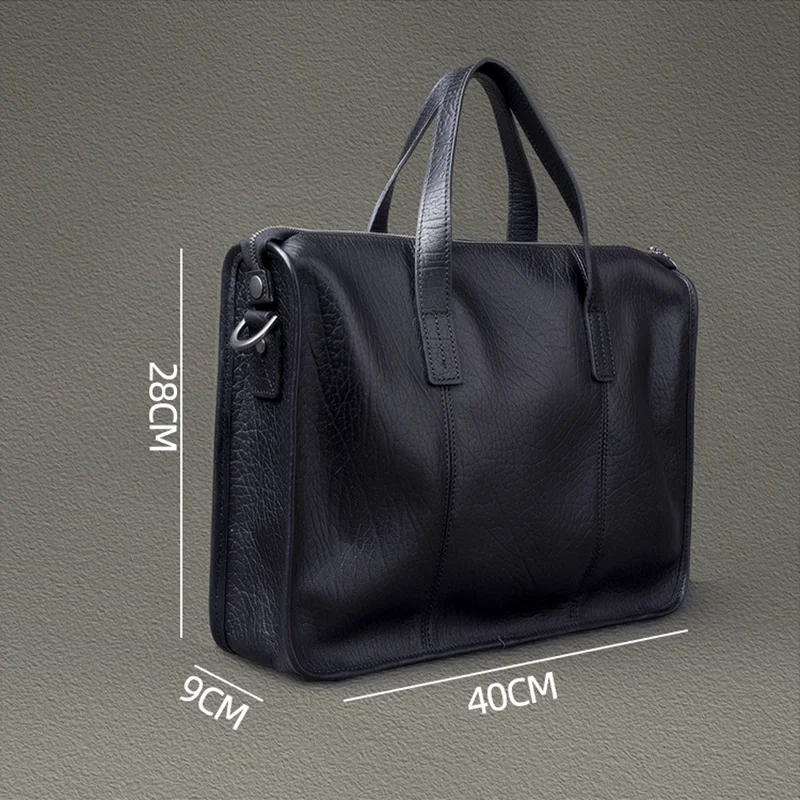 Sac à main de luxe en cuir de vachette pour hommes, sac à bandoulière décontracté, étui à bombes, sac à main d'affaires rétro, cuir pour ordinateur portable, cuir, nouveau, premier